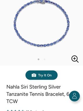Sterling Silver Tanzanite Tennis Bracelet - Blue
